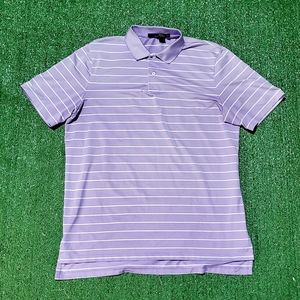 RLX Ralph Lauren Striped Shortsleeve Polo Shirt Size Large Men Purple and White